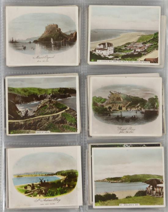 Seven small albums of cigarette cards, mixed full, part and composite sets,